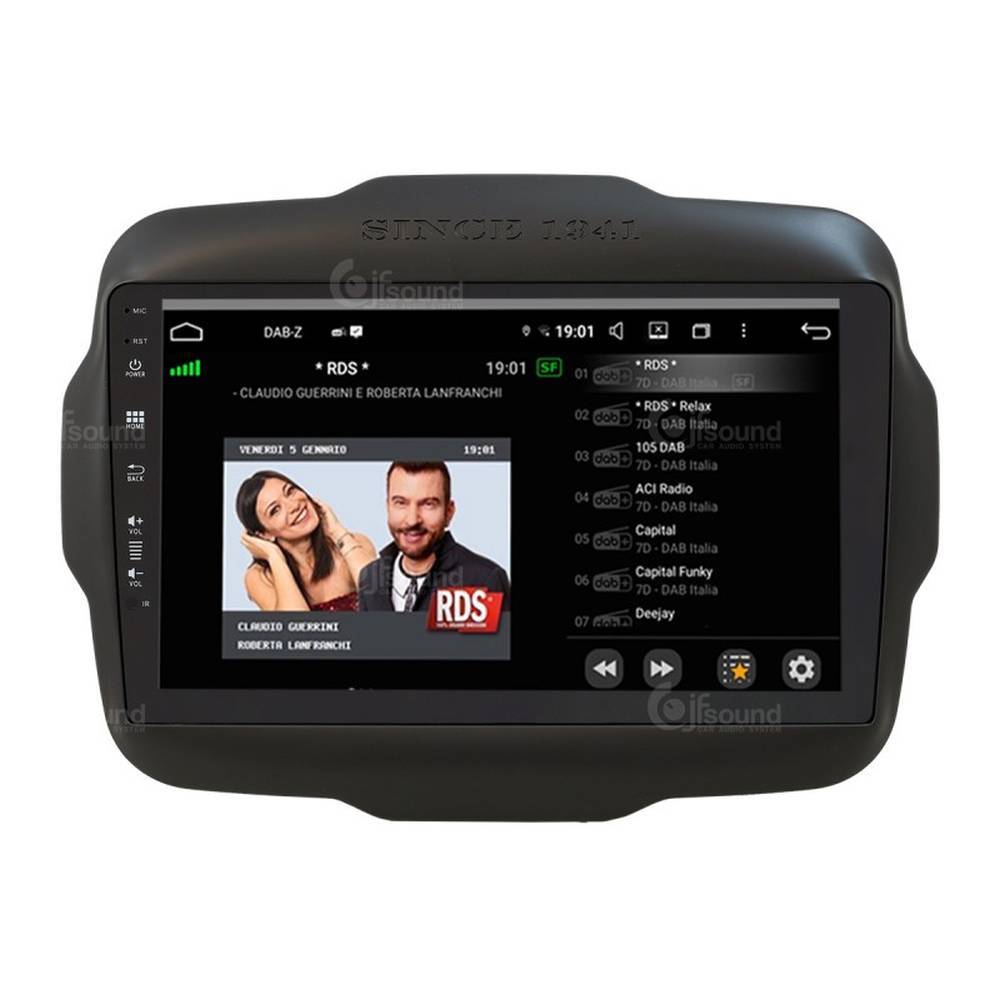 JF Sound – Autoradio Android 9" Per Jeep Renegade Dal 2014 – CarPlay/AA Wireless, GPS, DAB+, 4GB RAM/64GB ROM – Prodotto In Italia